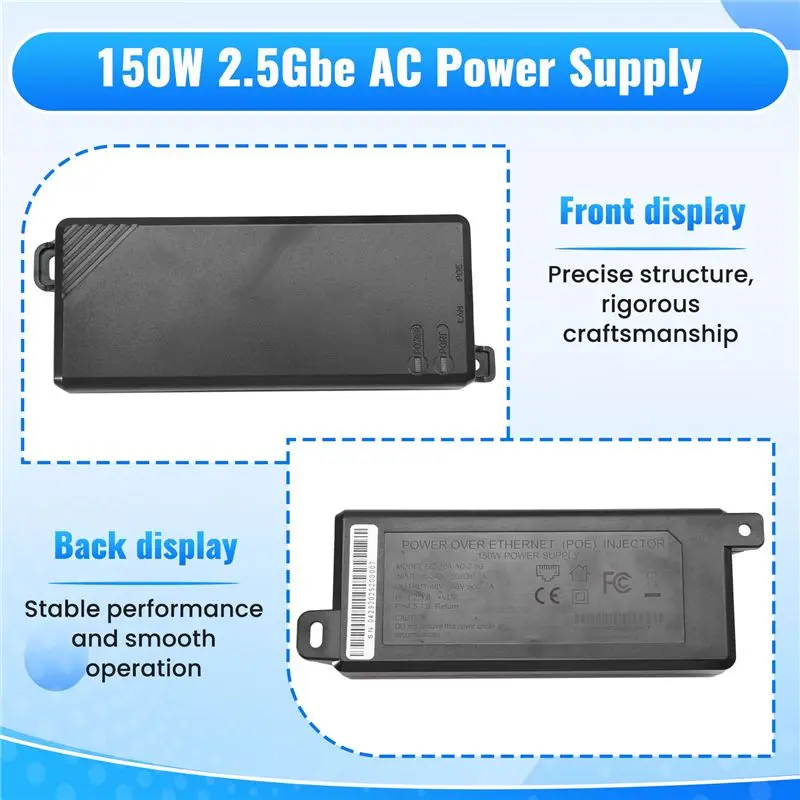 ABDW-스타링크 GEN2/GEN3 150W 2.5Gbe AC 전원 공급 장치 POE 인젝터 48-57V POE 출력