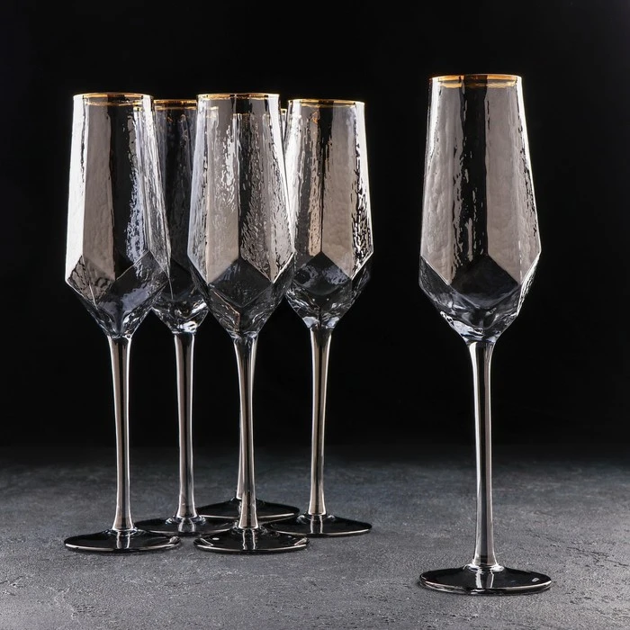  VonShef Copas de champán, juego de 2 vasos Prosecco de oro  cepillado con caja de regalo, copas de champán inastillables de acero  inoxidable para uso en interiores y exteriores : Hogar