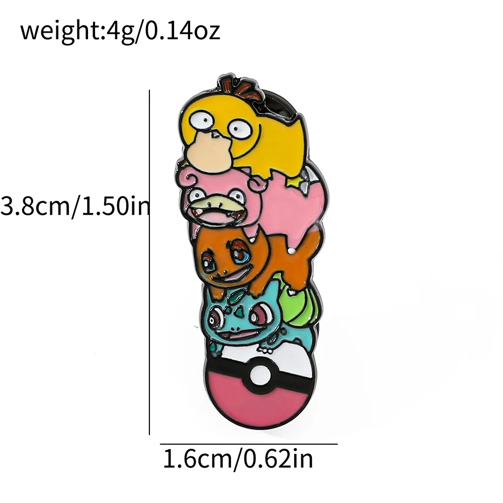 thumbnail image 1 of Pines de esmalte de Pokémon para niños, juego de Anime, Pikachu, Eevee, broches de modelado de hamburguesa creativos, Pin de solapa de mochila, accesorio de joyería, 1 of 5