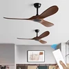 42/52 Inch Nordic LED Ceiling Light Restaurant Living Room Home Remote Control DC Silent Industrial Retro Electric Fan 1