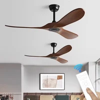 42/52 Inch Nordic LED Ceiling Light Restaurant Living Room Home Remote Control DC Silent Industrial Retro Electric Fan 1