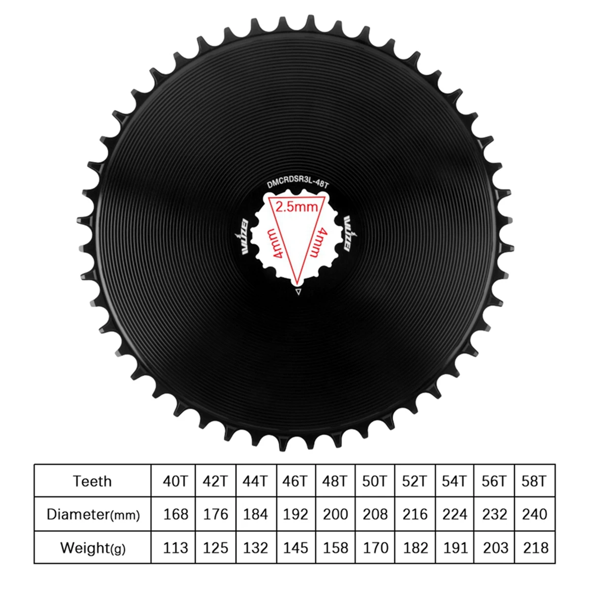 Prowheel Rennrad-Kurbelgarnitur 170 172,5 175 mm 3 Schrauben Kettenblatt Narrow Wide Gravel Fahrradkettenrad 40 56 58T Direct Mount Kurbel – Detail 8