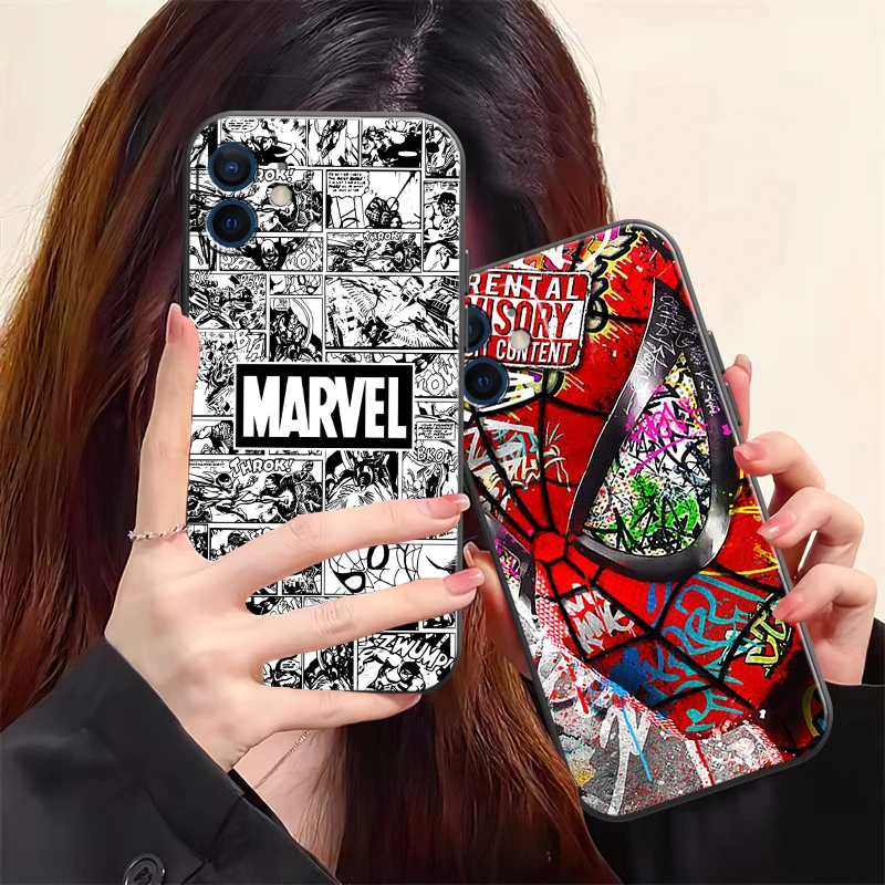 13 case Popular Marvel Phone Case For iPhone 11 12  Mini 13 Pro Max 11 Pro XS Max X XR 6 6S 7 8 Plus SE 2020 11 Pro Silicone Cover iphone 13 magnetic case