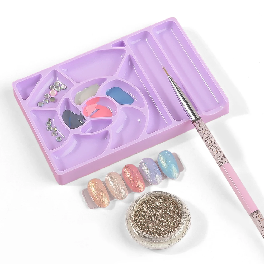 

1 Pcs Acrylic Colorful Acrylic Makeup Palette Gel Watercolor Oil Painting Mixer Makeup Artist Special Nail art Color Palette