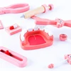Wooden Pretend Play Doctor Toys Kids Role-playing Games Simulation Dentist Bag Set Stethoscope Teeth Model Educational Toy Gifts 2