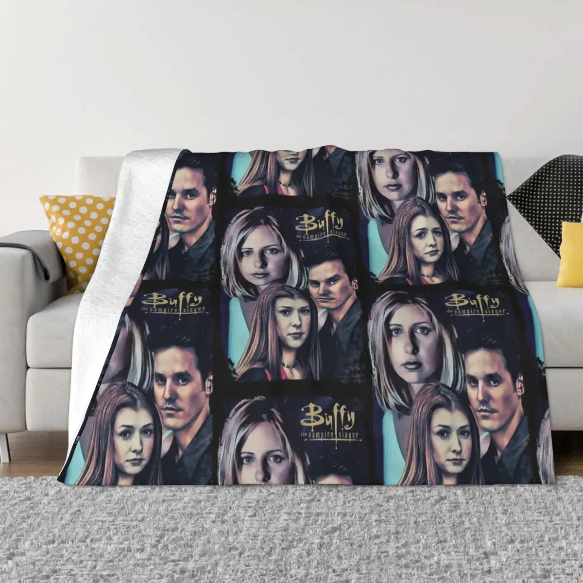 

Buffy The Vampire Slayer Blanket Sofa Cover Fleece Summer Drama Collage Super Soft Throw Blankets for Bedding Car Bedspread