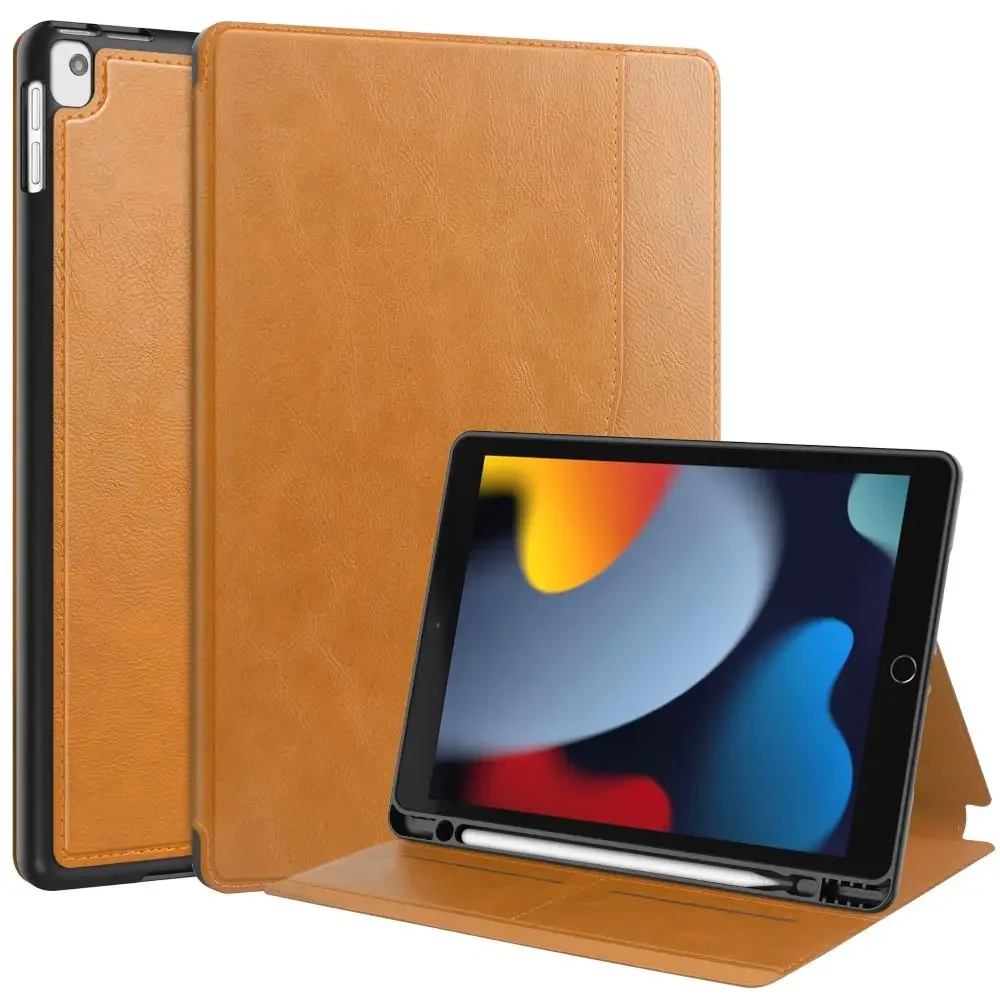 Magnetic Flip Business PU Leather iPad Case with Pen Holder