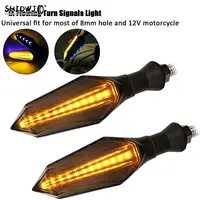 8mm Motorcycle LED Turn Signal Lamp Sequential Flowing Flash Indicator Lights Amber Running Light Motorcycle Tail Light