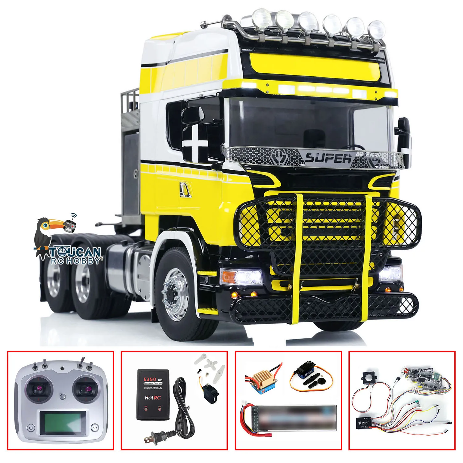 

6x6 LESU Metal Chassis 1/14 RC Tractor Truck RTR Remote Control Car with Sound Light Decorative Air Conditioner RC Toy THZH1780