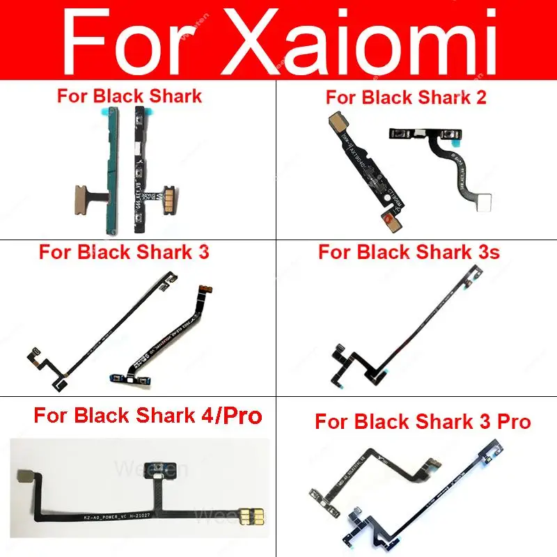 On Off Power Volume Flex Cable Per Xiaomi Black Shark 2 3 Pro 3S 4 4Pro 4S 4Spro Pulsante Laterale Di Alimentazione Interruttore Del Volume Flex Ribbo