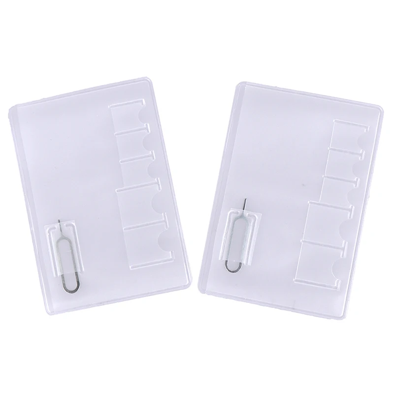 5Pcs/Lot Multifunctional Universal Sim Card Storage Case Box Bag Easy Carry Clear PVC Protector Portable for Sim Memory Card