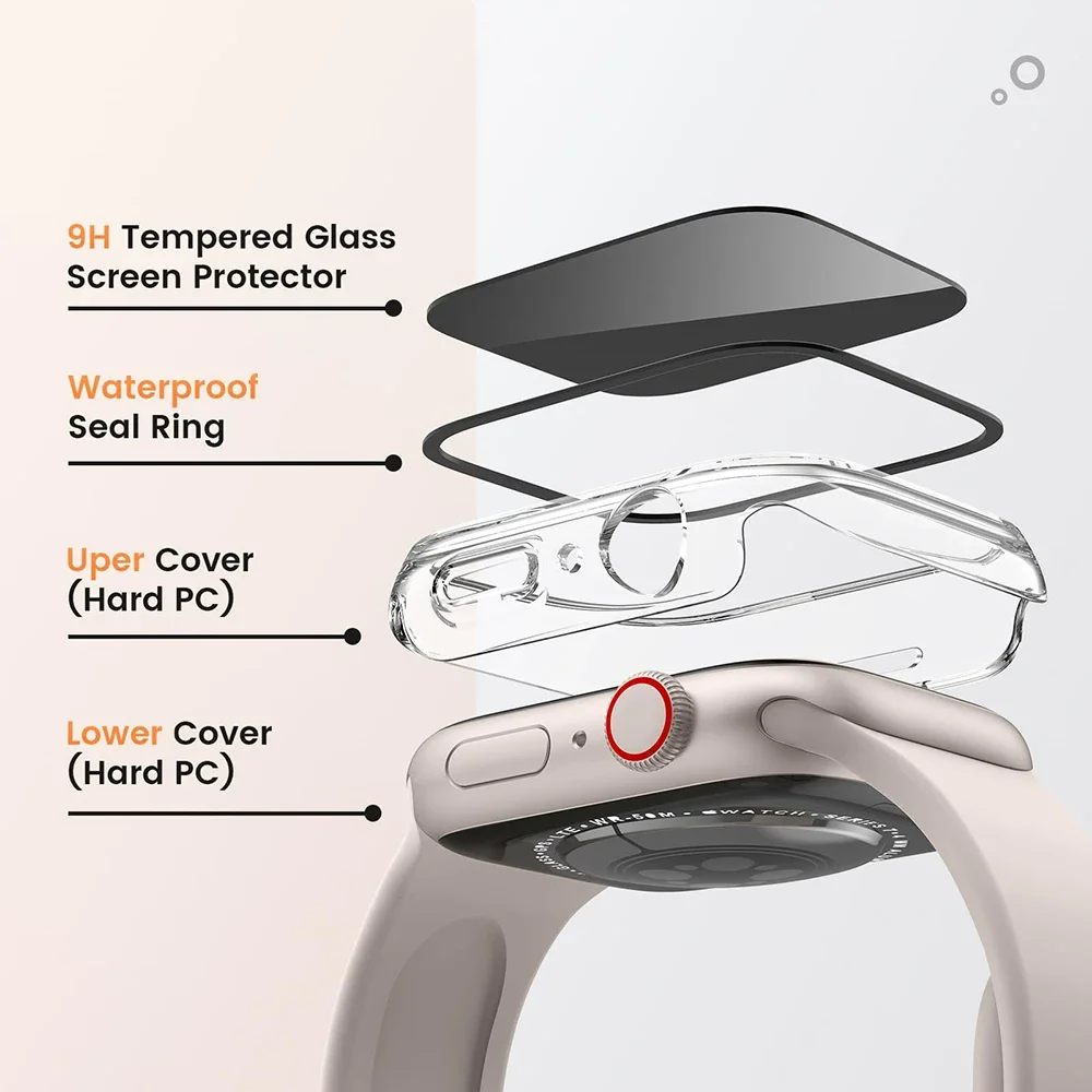 Waterproof Privacy iWatch Bumper with Anti-Peep Screen Protector Cover