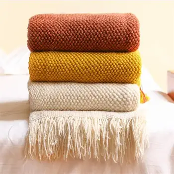 Nordic Knitted Tassel Blanket 1