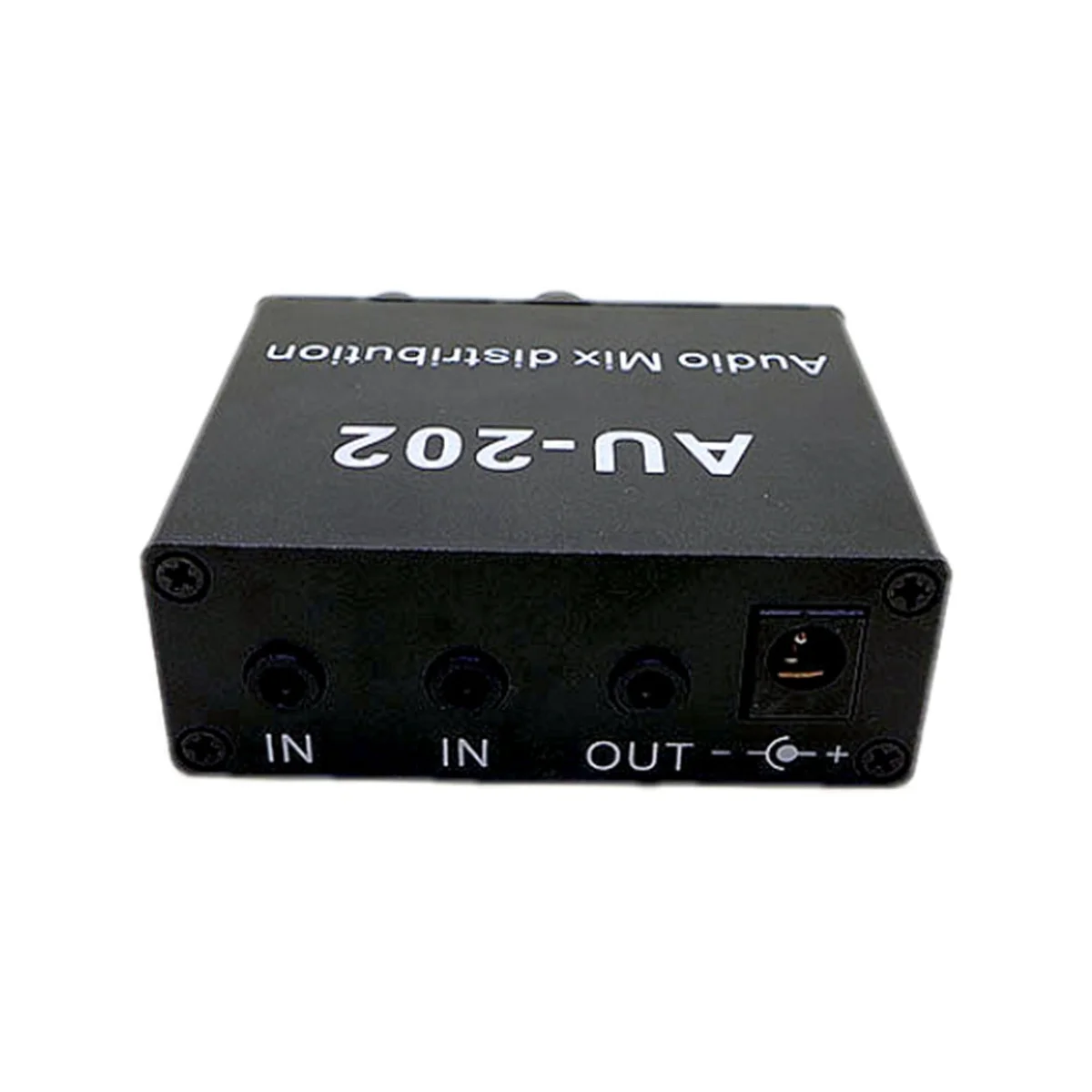 AU-202 2 Input 2 Output Stereo Mixer Audio Distributor for Headphone External Power AMP Volume Alone Control audio speaker