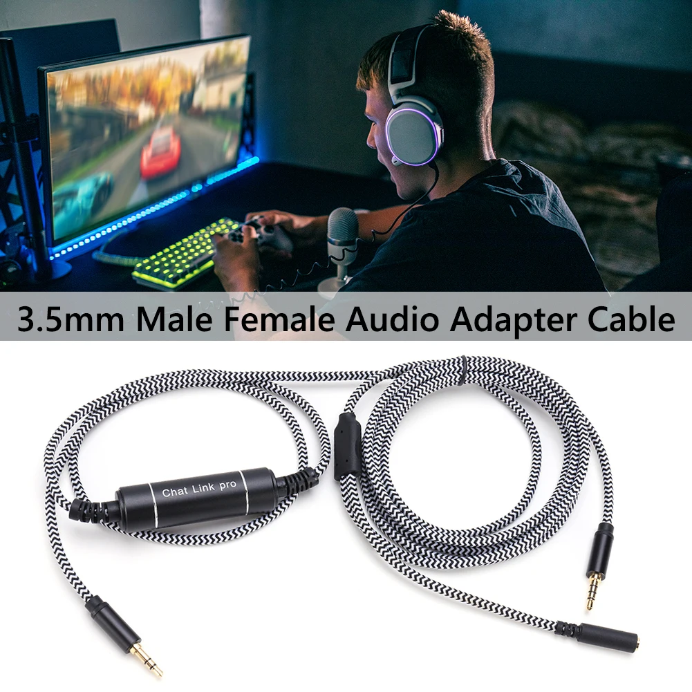 Cavo Adattatore Audio Da 2.6M Di Ricambio Cavo Audio Intrecciato In Nylon Prolunga Maschio A Femmina Da 1 A 2 3.5Mm Per Elgato Hd60 S + Hd60 Pro