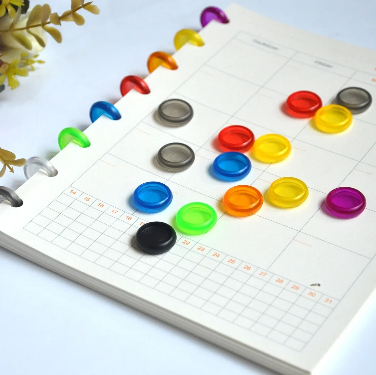 18mm Color Plastic Book Binding Mushroom Hole Disc Ring A5A6 Happy Planner Binder Rings Scrapbooking Binding Supplies 12pcs plastic binding rings,book binding supplies
