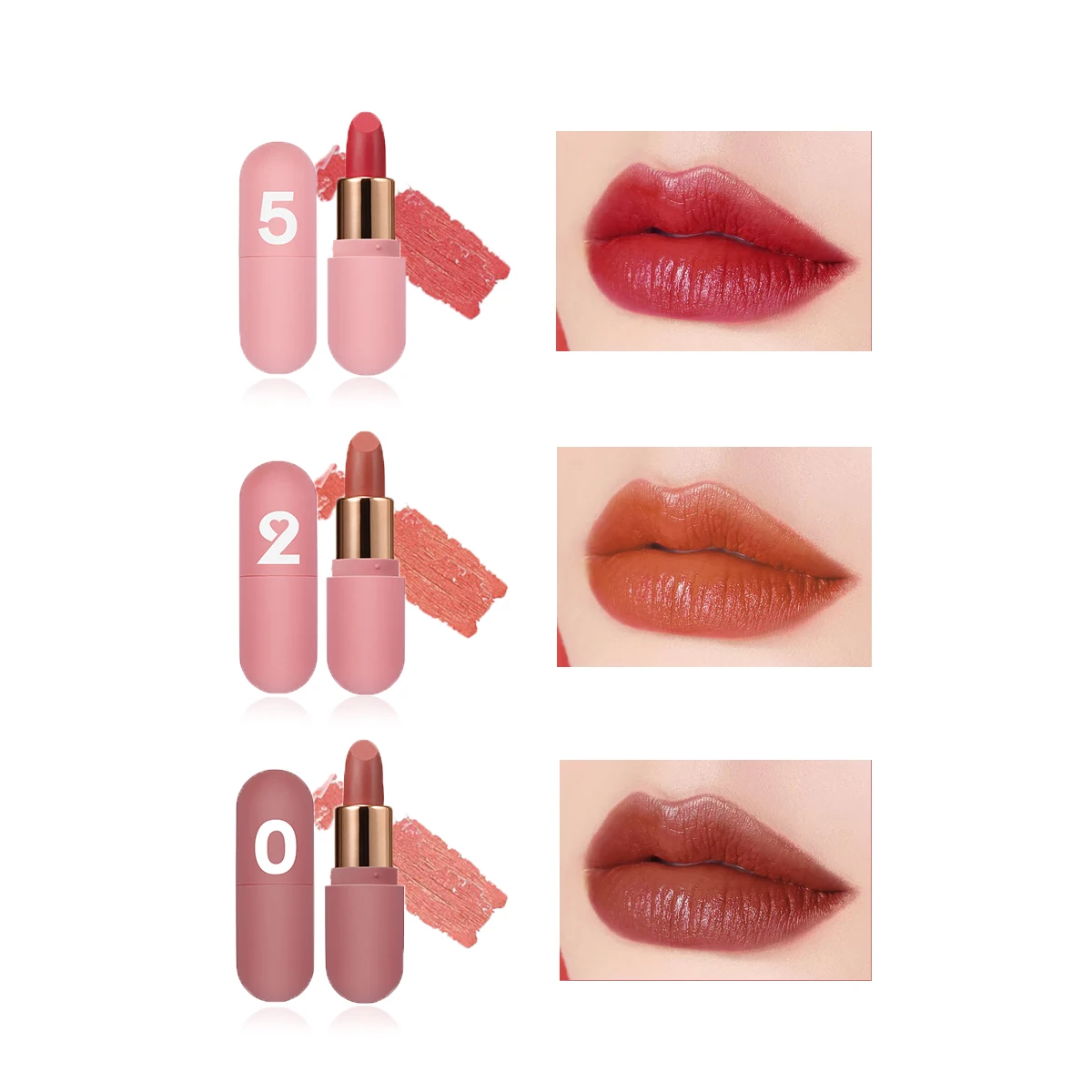

Hengfang Dropshipping Matte Velvet Color Lipsticks 3pcs/set Mini Capsule Lipsticks Set Heart Shape Cosmetic Makeup Gift #H144