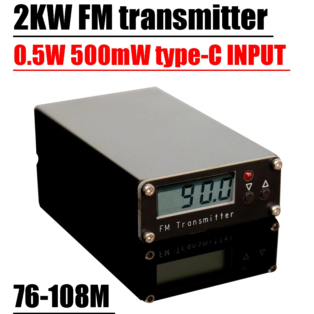 2KM FM Transmitter 76 108Mhz Digital Display 0 5W 500mW Stereo FM 2KM FM Transmitter 76 108Mhz Digital Display 0 5W 500mW Stereo FM