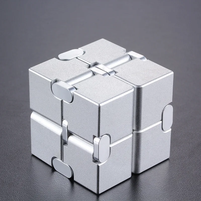 Infinity Cube Aluminum Alloy Sturdy Heavy Finger Flip Metal Fidget Toys Adults And Kids Anxiety Stress Relief ADHD ADD Gadgets