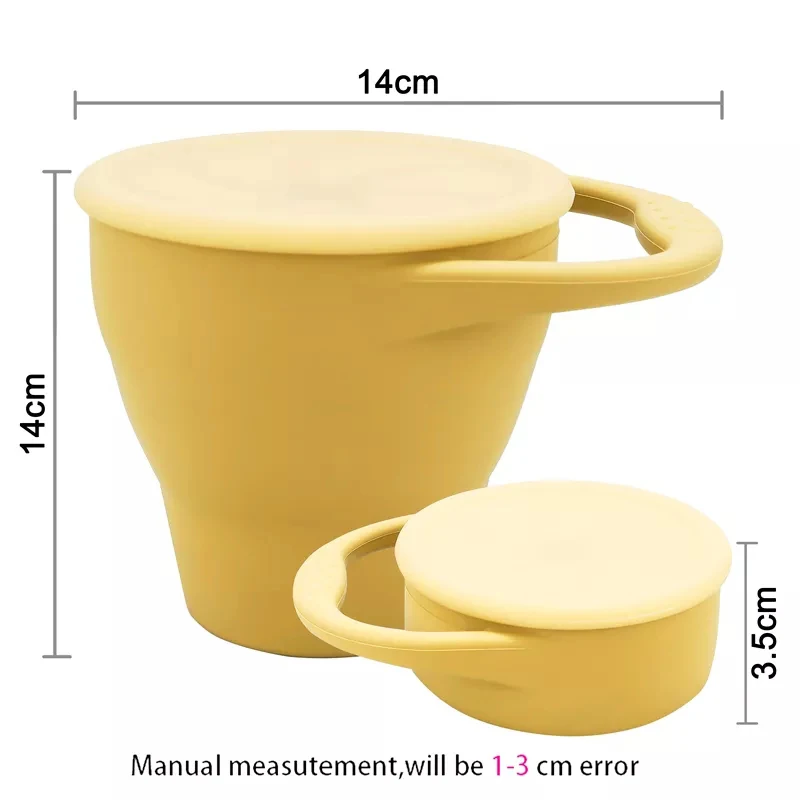 Baby Silicone Snack Cup Portable Food Storage Box BPA Free Silicone Soft Lid baby food storage containers portable food storage box