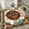 European Red Large Area Rugs Living Room Gorgeous Decoration Sofa Area Carpets Non-slip Bedroom Cloakroom Floor Mat Customizable 3