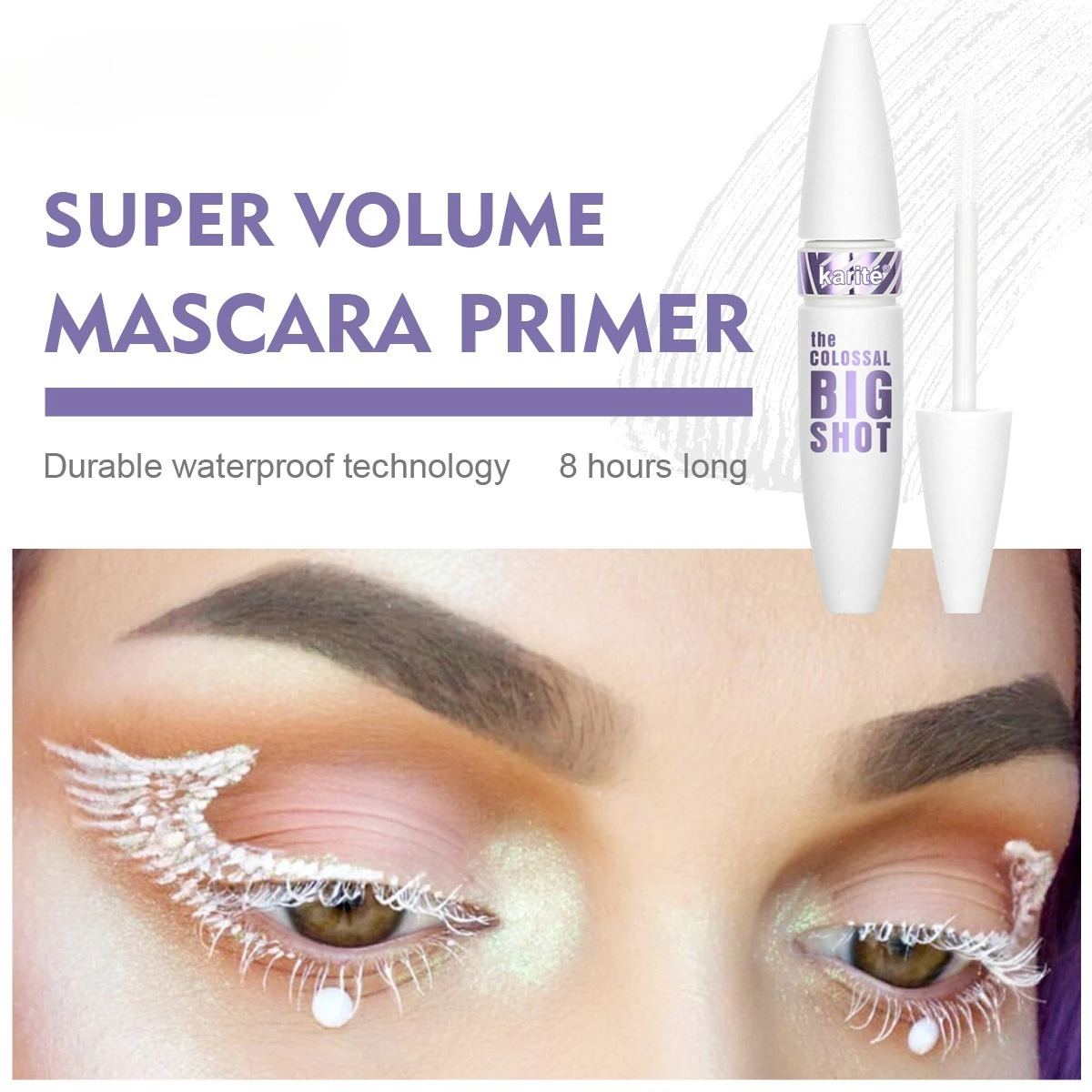 2pcs Long And Curling White Mascara, Water-resistant And Sweat-proof, With No Clumping Or Smudging On The Lashes._voghion.com