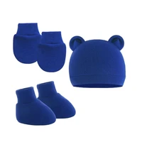 Newborn Baby Hat Sock Mittens,Baby Caps Scratch Mittens Gloves, Baby Beanie Hat and Mittens for Baby Girls Boys 2