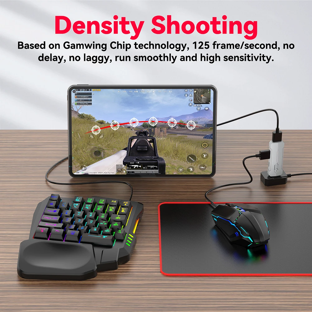 마우스 키보드 어댑터 컨버터, 블루투스 호환 5.3, PUBG 게이밍 키보드 및 마우스 콤보, 게이머 액세서리, 5 in 1