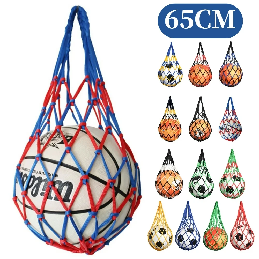 ZHSX Grand sac en maille pour ballon de football, équipement de sport, sac en filet avec cordon de serrage, bandoulière et poche avant surdimensionnée de rangement pour basket-ball, volley-ball