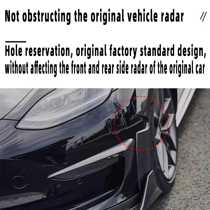 Carbon Fiber Splash Guard para Tesla Model 3, Wide Body Kit, Guarda-lama Exterior, Guarnição Tampa, Spoiler, Acessórios de Roda, 20-22