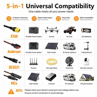 Panneau solaire pliable 300W à haute efficacité, chargeur solaire portable monocristallin, module solaire étanche à sorties multiples pour camping-car, bateau, maison, station d'alimentation portable hors réseau. 4