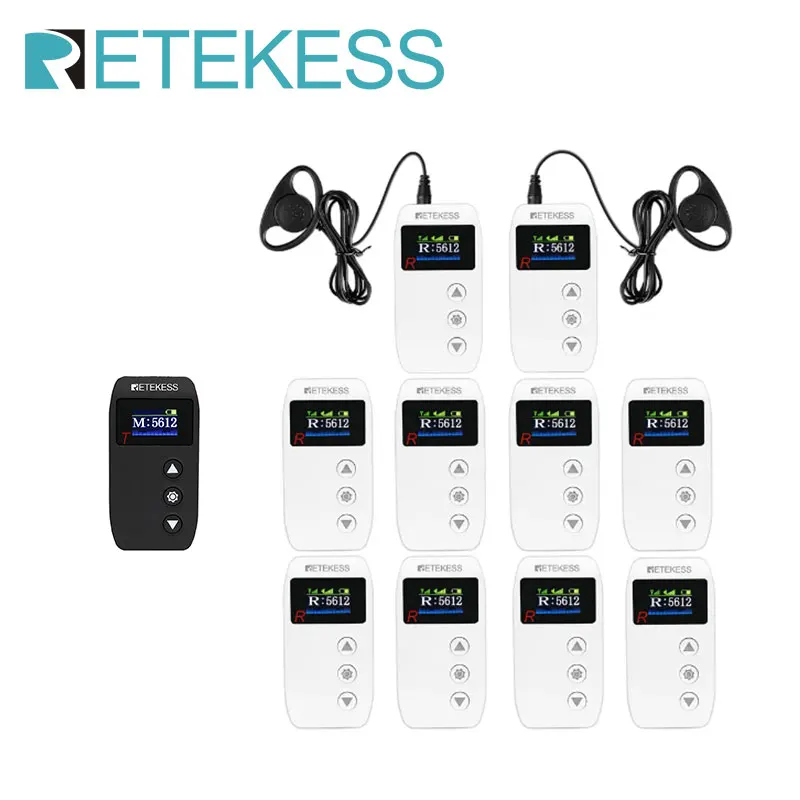RETEKESS 무선 투어 가이드 시스템, AUX 마이크 듀얼 입력, 장거리 자기 충전, 여행 번역 박물관용, TT110, 2.4GHz