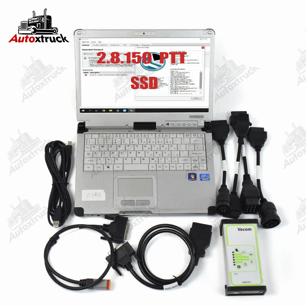 

Truck Diagnosis Scanner for vocom Xtruck Y1 88890300 2.8.150 PTT SSD Construction Equipment with CFC2 CF-C2 Laptop