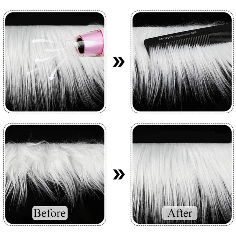 Fur Fabric Long Plush Faux Fur Ribbon Tapes Fluffy Trim Sewing Supplies 1.5m