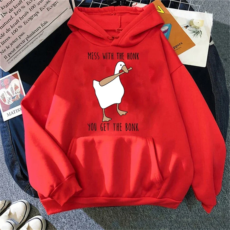 thumbnail image 1 of Sudadera con capucha de pato de béisbol de la paz, jersey de ganso kawaii, sudadera divertida para hombres, sudadera con capucha de gran tamaño para adolescentes, camisetas Kpop, sudadera con capucha, 1 of 5