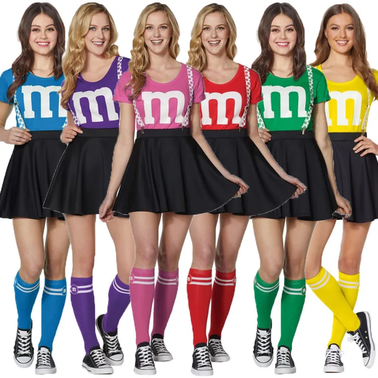 S-L Girl Group Student Cheerleading Costume M Word Bodybuilding La Exercise Dance Suit Cheerleading Uniform