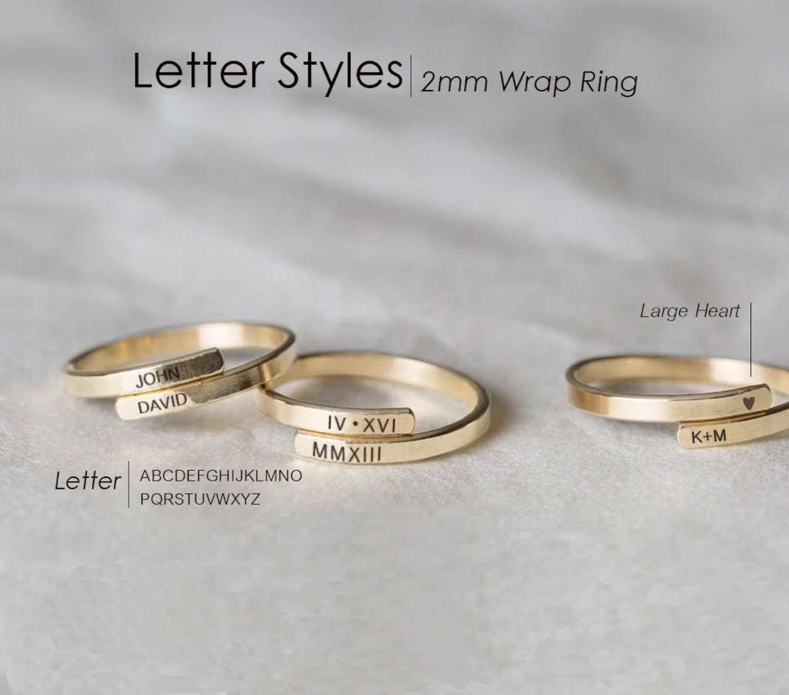Gold Plated Stackable Initial Letter Ring Size 7 – Wrapables