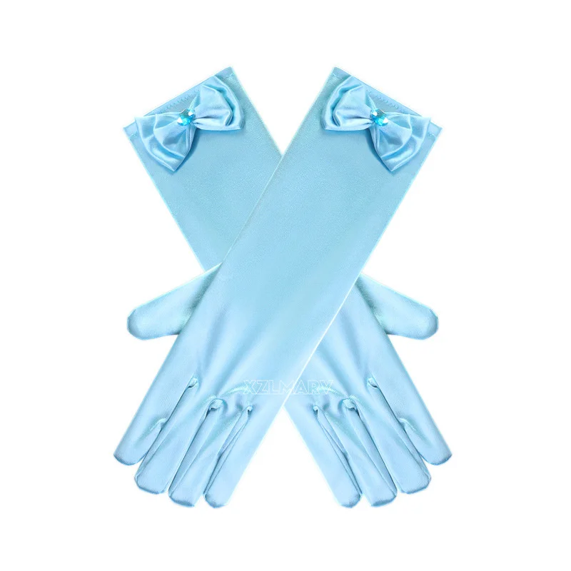 Girl Snow White Gloves Dress up Party Supplies Children Princess Cosplay Costume For Elsa Anna Belle