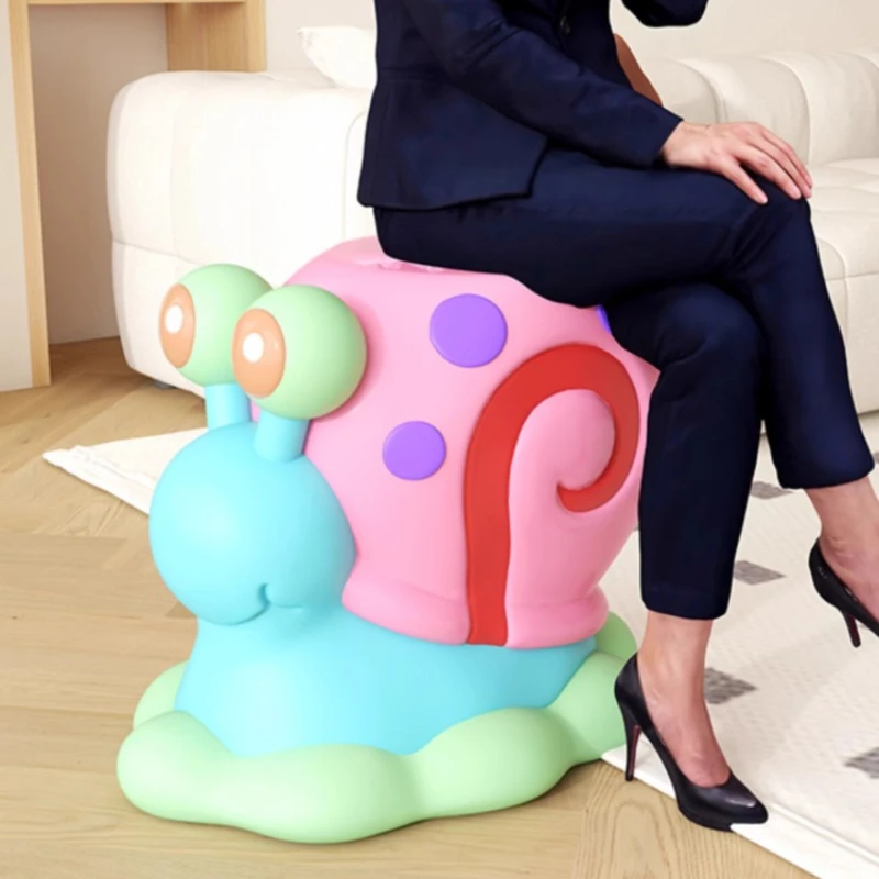 

Light Luxury Creative Snails Change Shoes Stools Restaurant Chair Side Table for Hallway Entrance Decor Footrest Ottoman