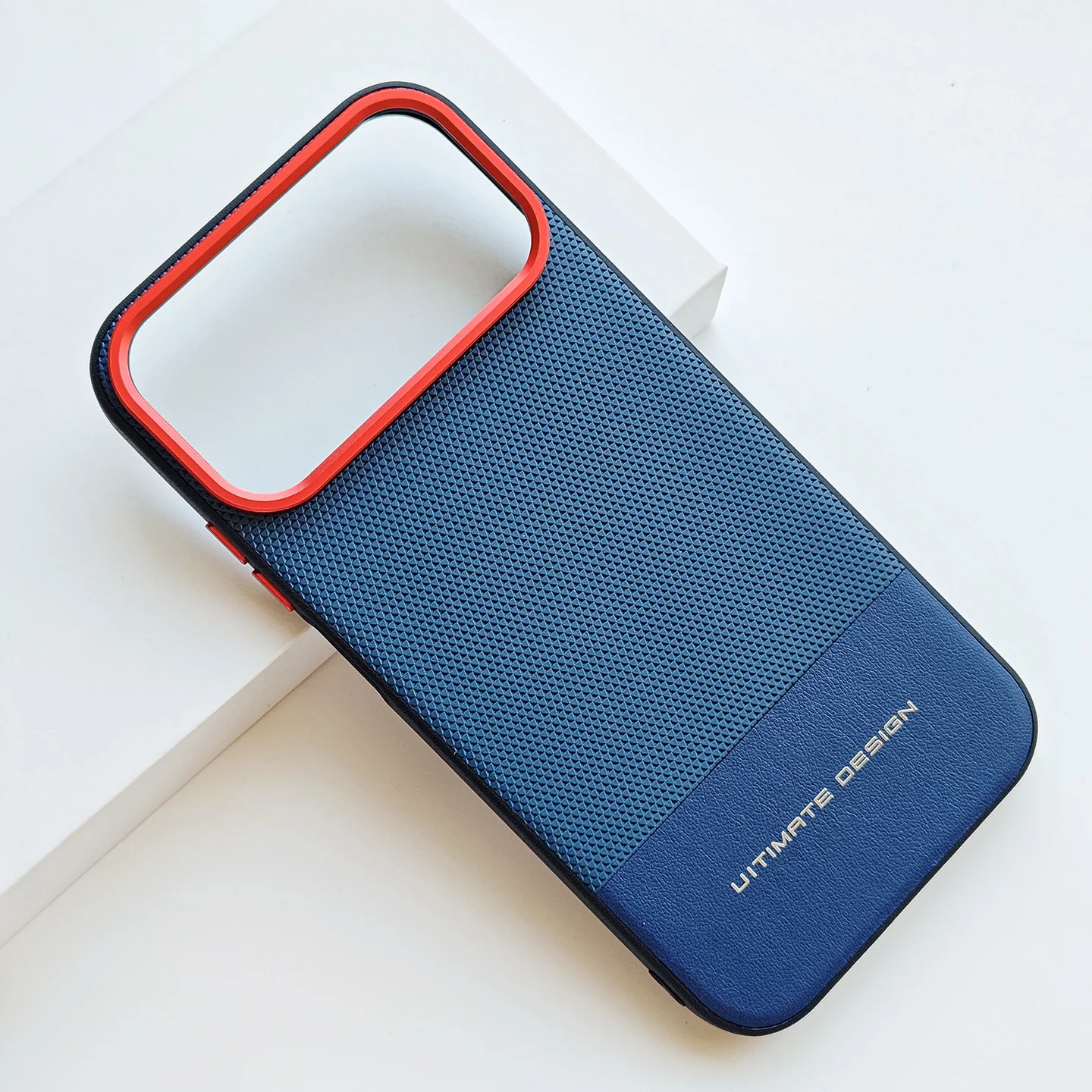 Frosted Matte PU Leather Shockproof Case with Metal Buttons & Lens Ring