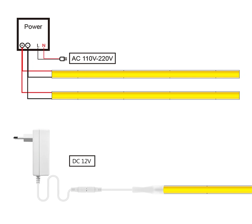 Description Picture 4 of item12V COB LED Tape Flexible Neon Led Strip for the Kitchen Under the Closet 5MM Super Thin High Bright Lamp Ribbon Cabinet Decor