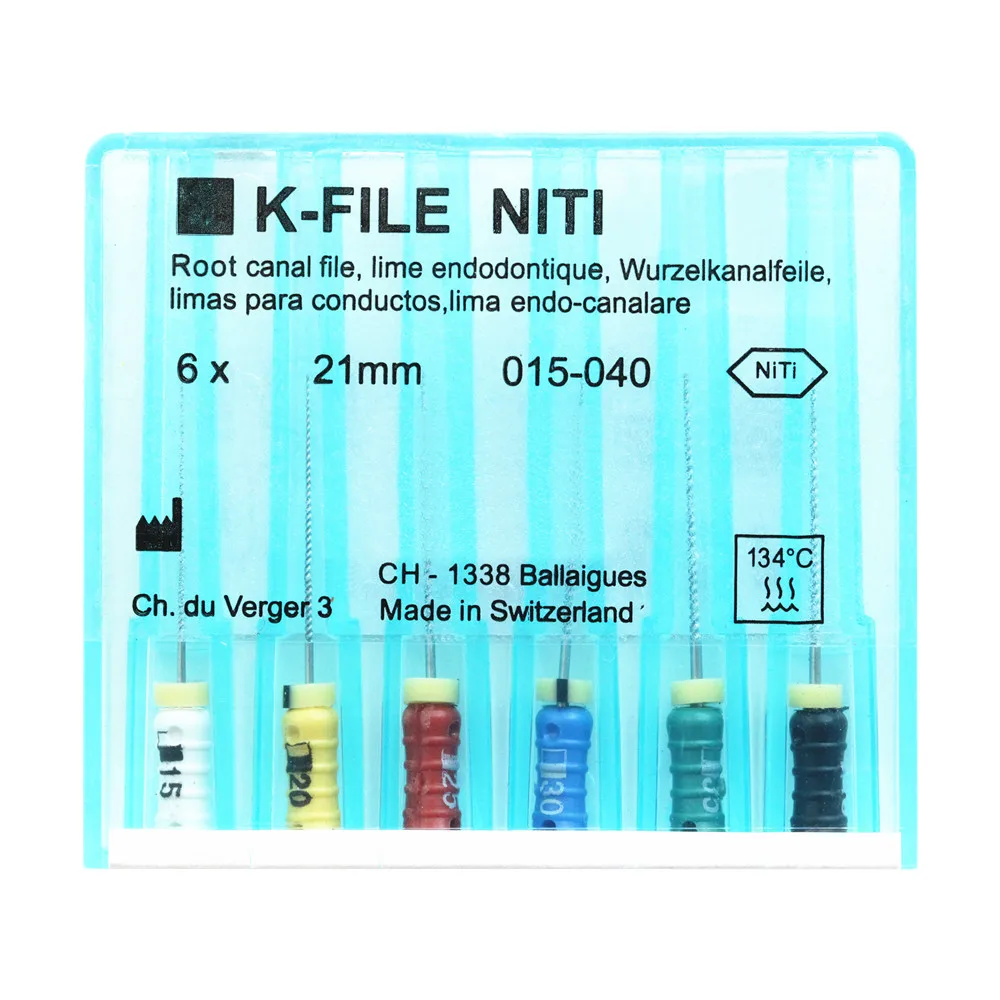 6pcs/Pack 21/25mm Dental K-FILE NiTi Flexible Endo Root Canal K Files Hand Use Endodontic Nickel Titanium Dentistry Products images - 6