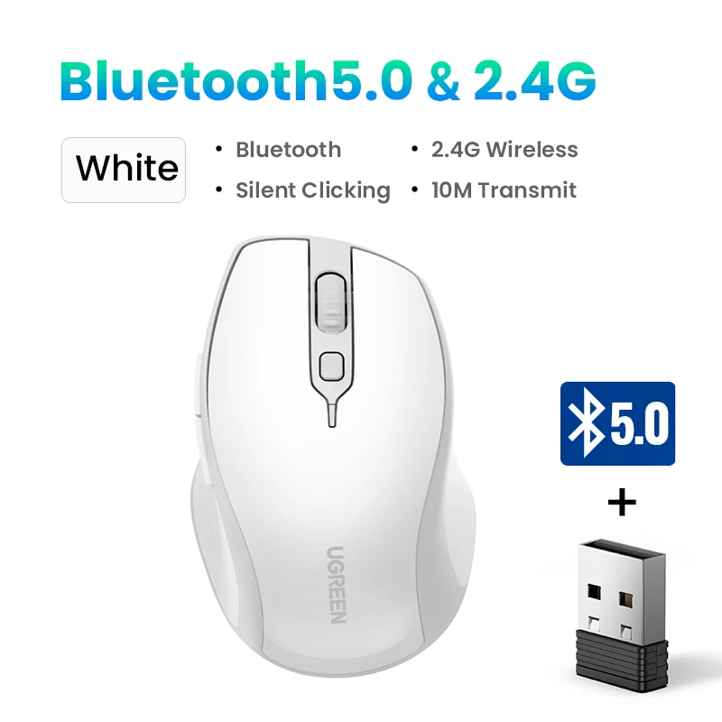 UGREEN – souris ergonomique sans fil, Bluetooth 5.0, 4000 DPI, 6 boutons  muets, pour MacBook, tablette, ordinateur portable, PC, 2.4G - AliExpress