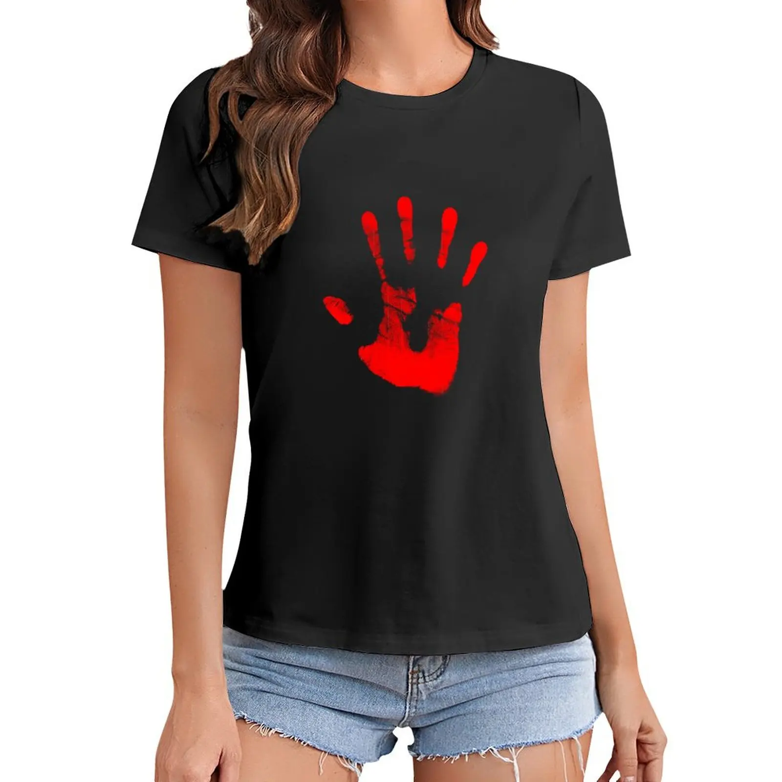 

Red Right Hand T-Shirt summer tops tops korean Women's clothes