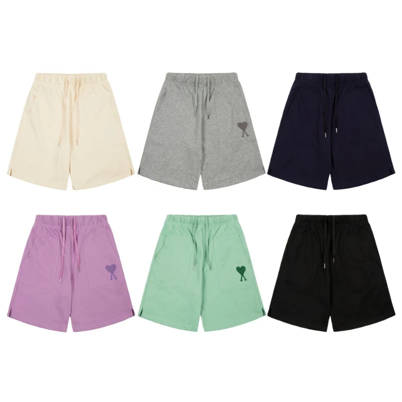 Summer New Heart-Shaped Embroidery shorts Men Women shorts Top Quality Fashion Cotton shorts