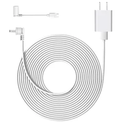 25ft/7.6m Weatherproof Charging Cable with Fast USB Charger for Outdoor Security Cameras