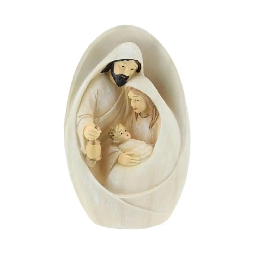 Description Picture 2 of itemNativity Scene Resin Statue Holy Family Figurine Desktop Sculpted Ornament Nativity Scene Crafts Christian Christmas Decoration
