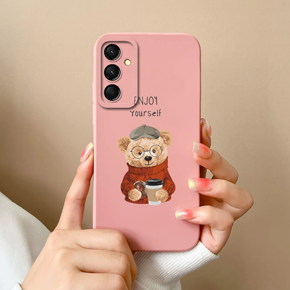Colorful Love Heart Bear Liquid Shockproof Anti-Fall Phone Case