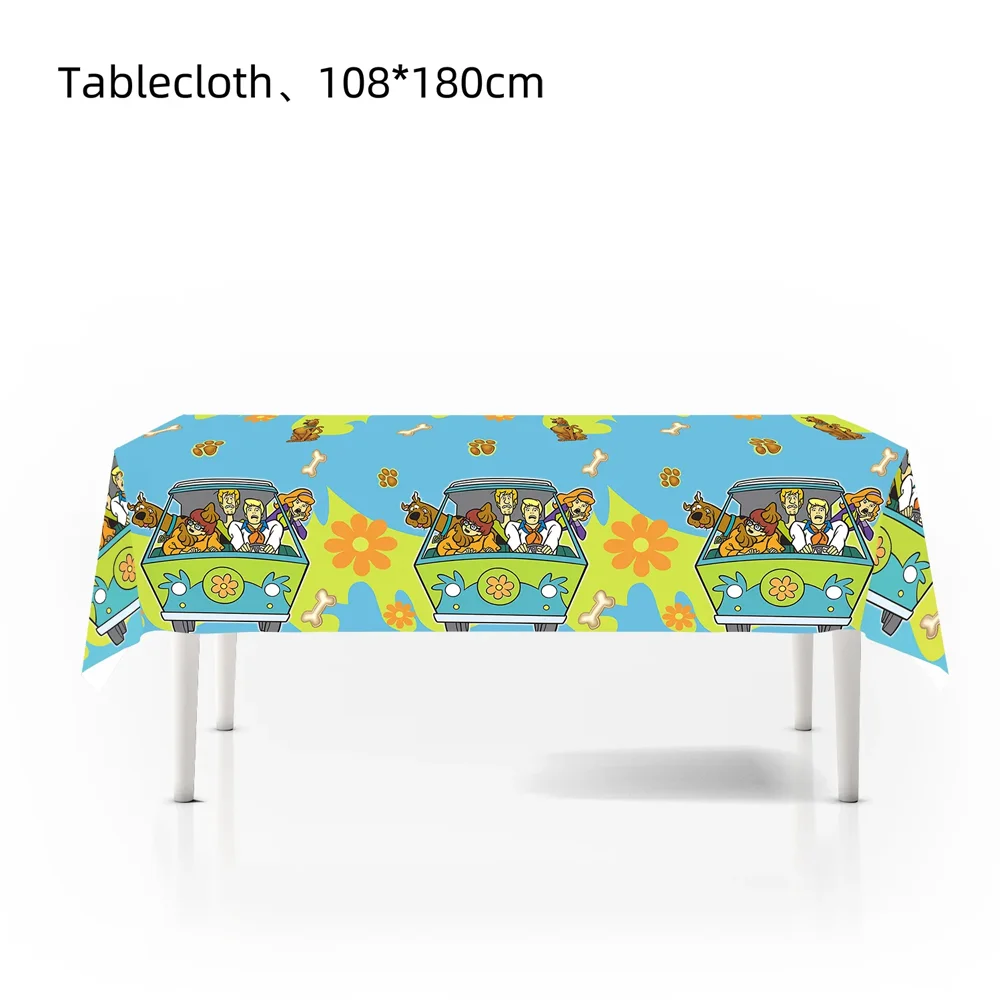 Niedliche Hunde-Geburtstagsparty-Dekoration Einweggeschirr Scooby Geburtstag Einweg-Tischdecke Teller Becher Babyparty Kinder-Partyzubehör – Detail 9