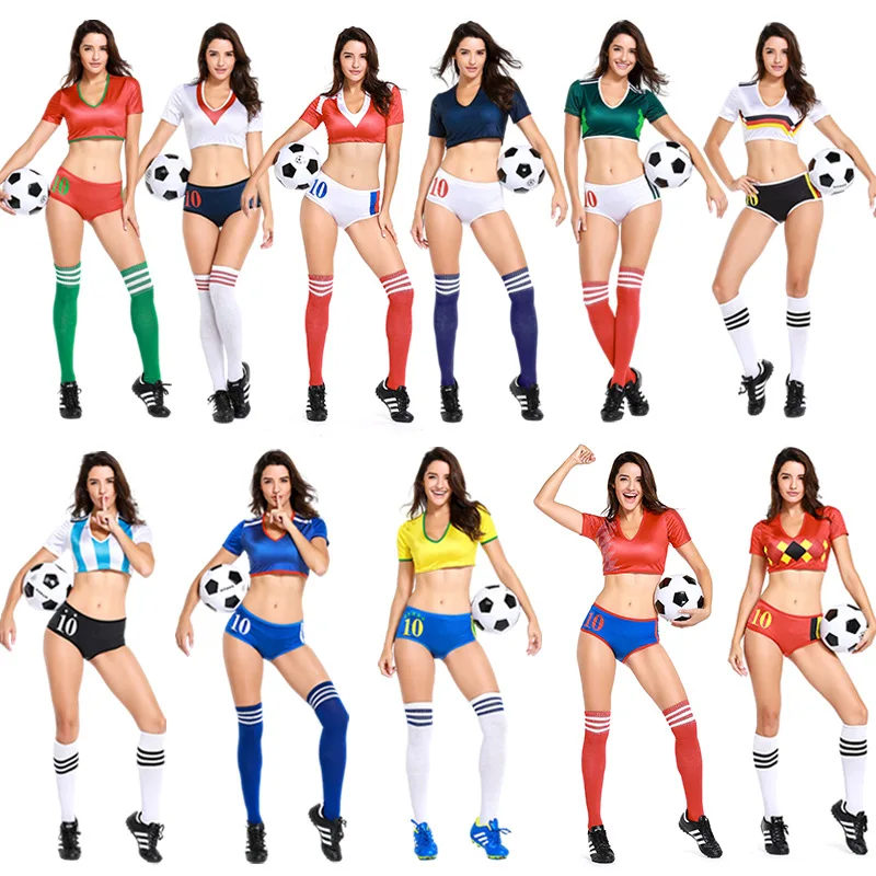 Football Sport Cheerleading Uniforms Women Cheerleader Team Set Suit Costume Soccer Baby Football Girl Shorts Tops